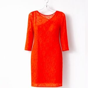 Laundry by Design Bright Orange Lace Dress XS NWT Cocktail Wedding Guest
